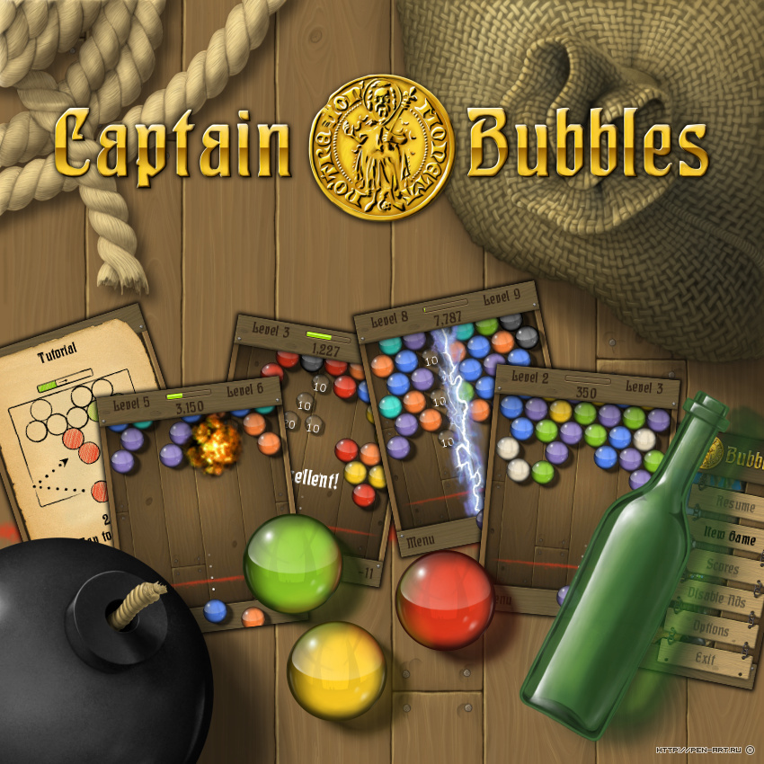 Игра для мобильных телефонов Captain Bubbles